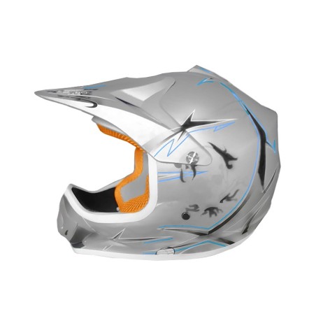 Casco Cross Xtreme Plata Mate
